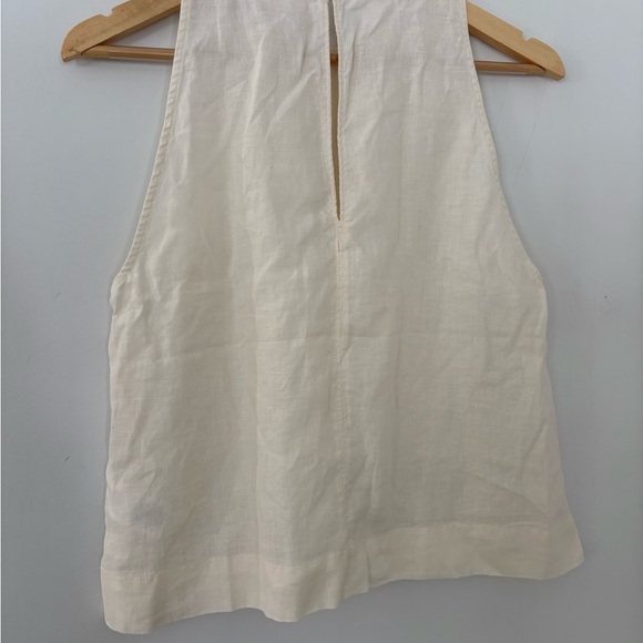 EVERLANE NW The Linen High Neck Tank Sz 8 Natural Minimalist Coastal Earthy - Picture 8 of 10